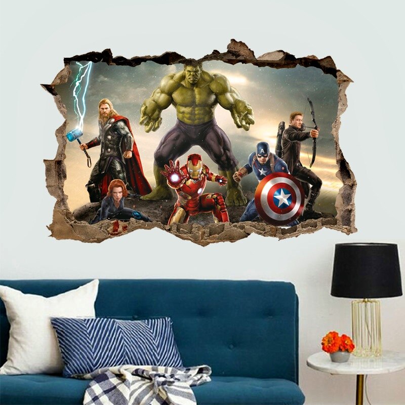 cartoon movie Avengers wall stickers for kids rooms home decor 3d effect decorative wall decals diy mural art pvc posters art cartoon movie Avengers wall stickers for kids rooms home decor 3d effect decorative wall decals diy mural art pvc posters art