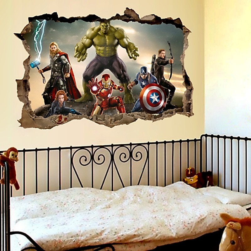 cartoon movie Avengers wall stickers for kids rooms home decor 3d effect decorative wall decals diy mural art pvc posters art cartoon movie Avengers wall stickers for kids rooms home decor 3d effect decorative wall decals diy mural art pvc posters art