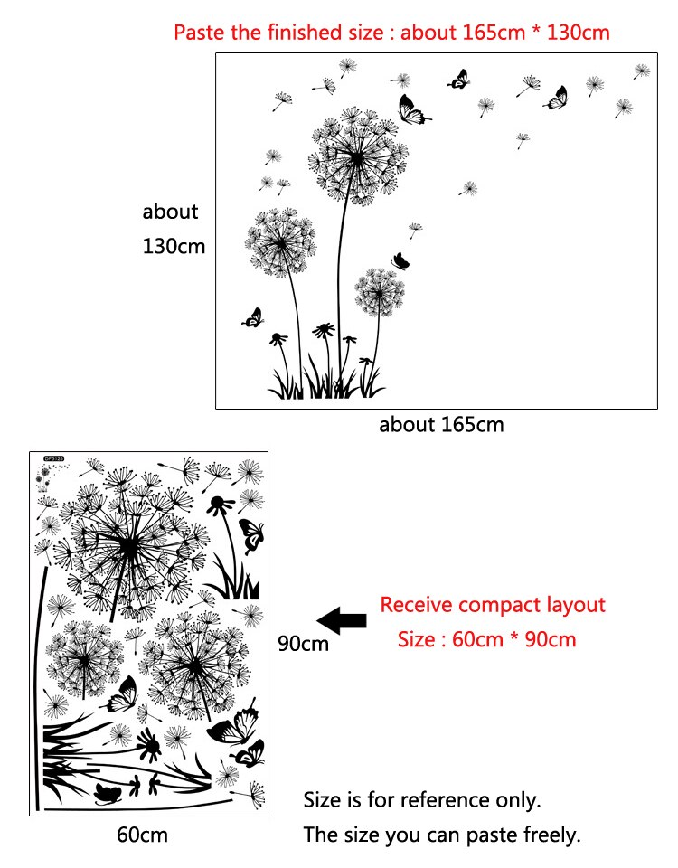 Black Dandelion Wall Sticker butterflies on the wall Living room Bedroom window decoration Mural Art Decals home decor stickers Black Dandelion Wall Sticker butterflies on the wall Living room Bedroom window decoration Mural Art Decals home decor stickers