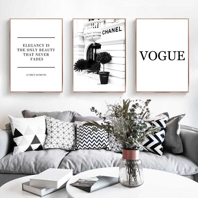 Fashion Flower Woman Poster and Print Coco Quotes Wall Art Canvas Painting Black White Vogue Pictures for Living Room Home Decor Fashion Flower Woman Poster and Print Coco Quotes Wall Art Canvas Painting Black White Vogue Pictures for Living Room Home Decor