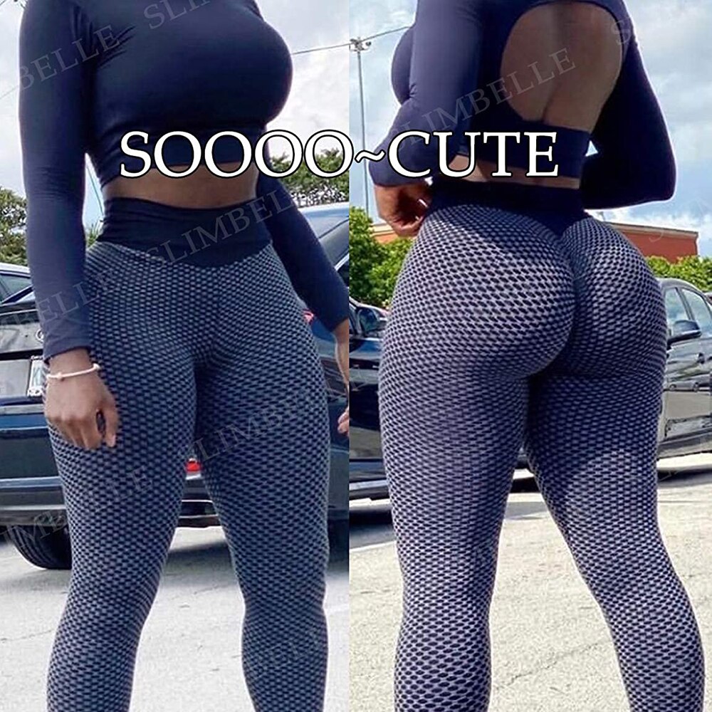 KIWI RATA Women's Ruched Butt Lifting High Waist Yoga Pants Tummy Control Stretchy Workout Leggings Textured Booty Tights