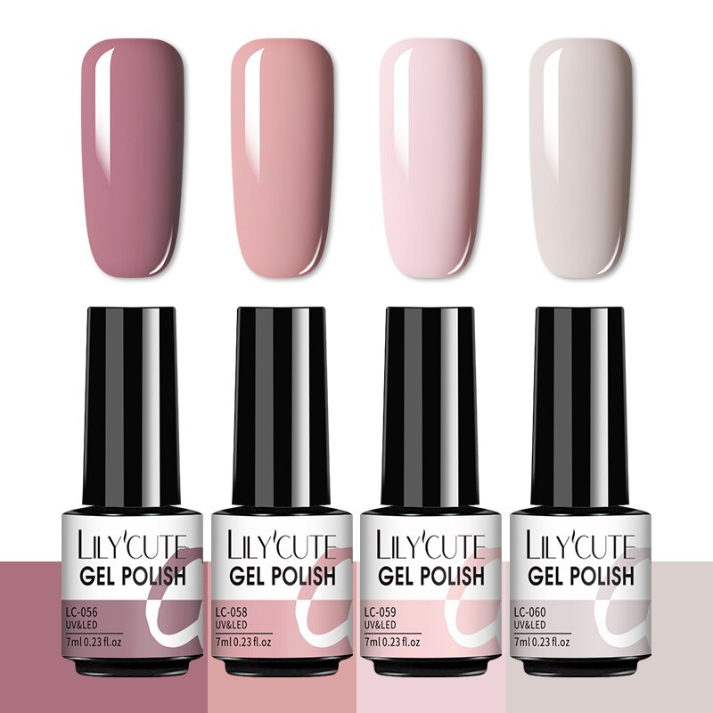 LILYCUTE 7ml Nails Gel Polish Fall Winter Color Long Lasting Hybrid For Base Top Coat Soak Off UV LED DIY Nail Art Gel