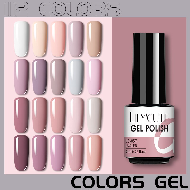 LILYCUTE 7ml Nails Gel Polish Fall Winter Color Long Lasting Hybrid For Base Top Coat Soak Off UV LED DIY Nail Art Gel
