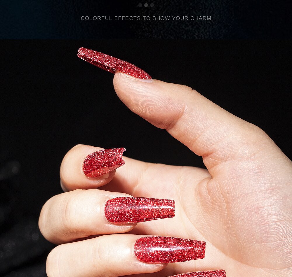 7.3ML UV Gel Nail Polish 24 Colors Sparkle Diamond Glitter Gel Lacquers Bright Long Lasting Varnish Nail Art Tool Top Base Coat