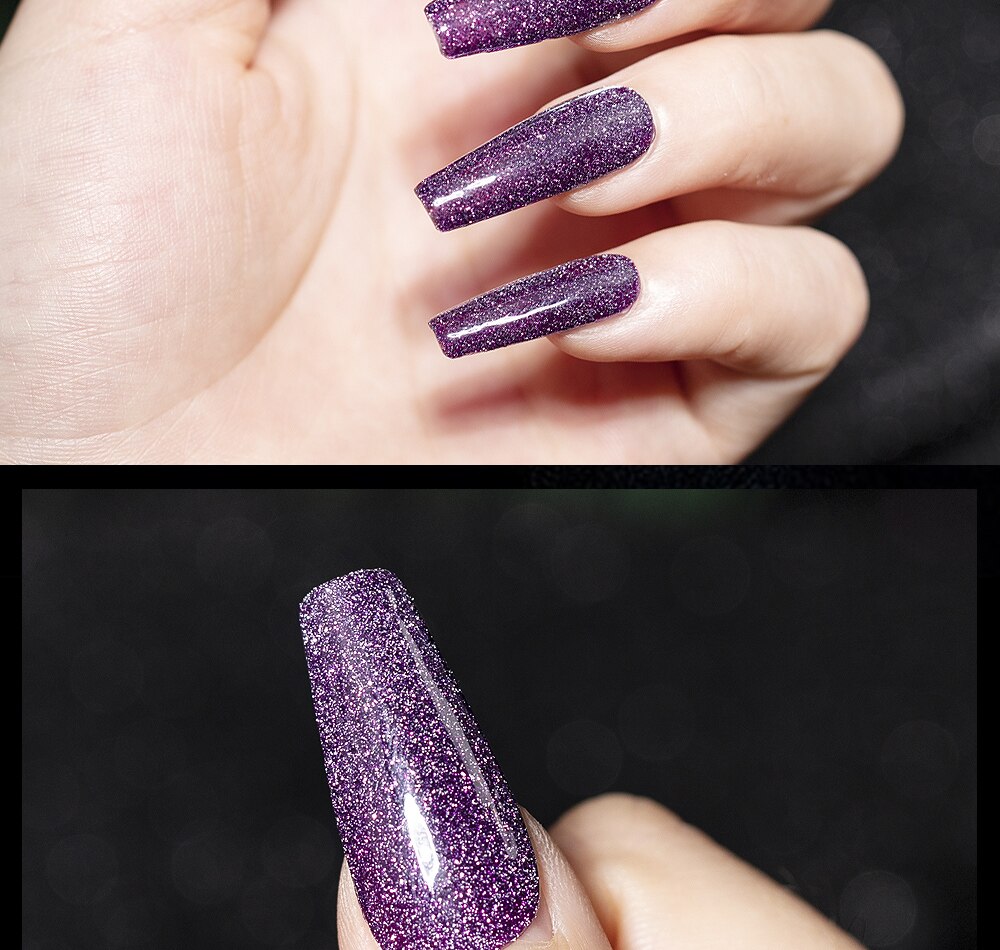 7.3ML UV Gel Nail Polish 24 Colors Sparkle Diamond Glitter Gel Lacquers Bright Long Lasting Varnish Nail Art Tool Top Base Coat