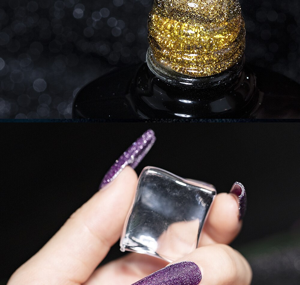 7.3ML UV Gel Nail Polish 24 Colors Sparkle Diamond Glitter Gel Lacquers Bright Long Lasting Varnish Nail Art Tool Top Base Coat