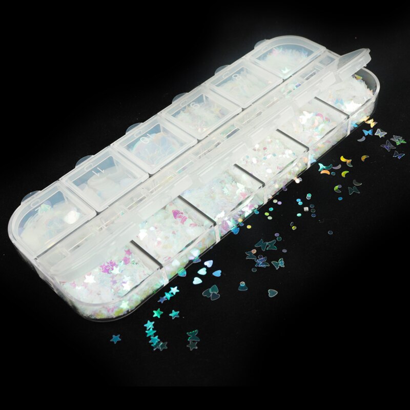 Fluorescence Butterfly Heart Fruits Various Shapes Nail Art Glitter Flakes 3D colourful Sequins Polish Manicure Nail Decoration