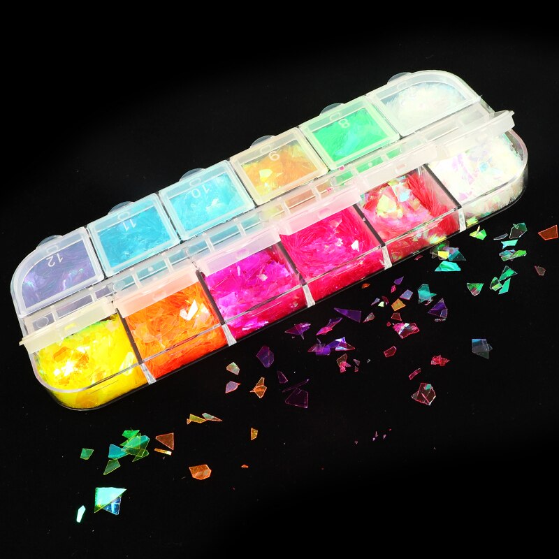 Fluorescence Butterfly Heart Fruits Various Shapes Nail Art Glitter Flakes 3D colourful Sequins Polish Manicure Nail Decoration