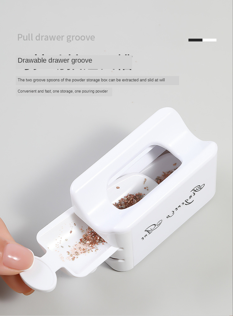 White ABS Double Layer French Powder Box Recycled Nail Powder Storage Box Portable Infiltration Powder Container Nail Tool D302
