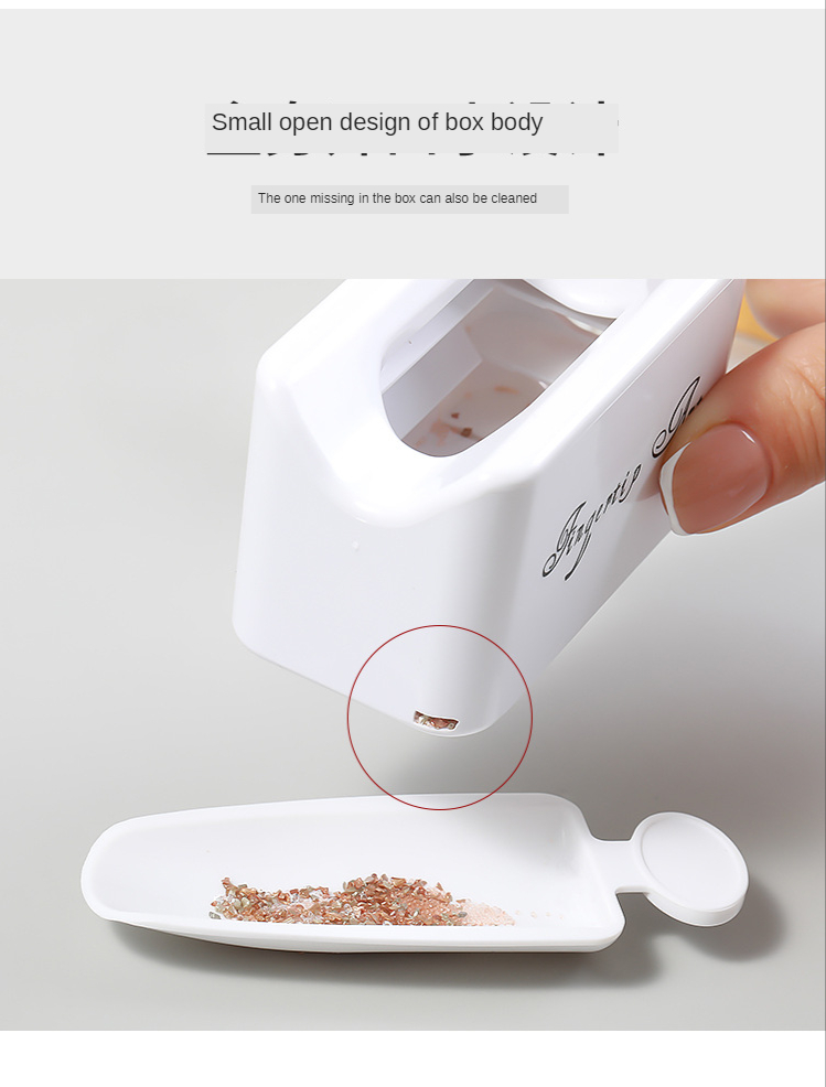 White ABS Double Layer French Powder Box Recycled Nail Powder Storage Box Portable Infiltration Powder Container Nail Tool D302