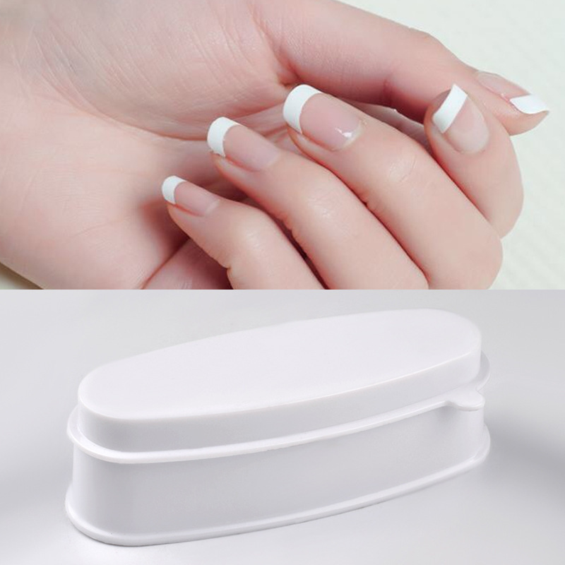 White ABS Double Layer French Powder Box Recycled Nail Powder Storage Box Portable Infiltration Powder Container Nail Tool D302