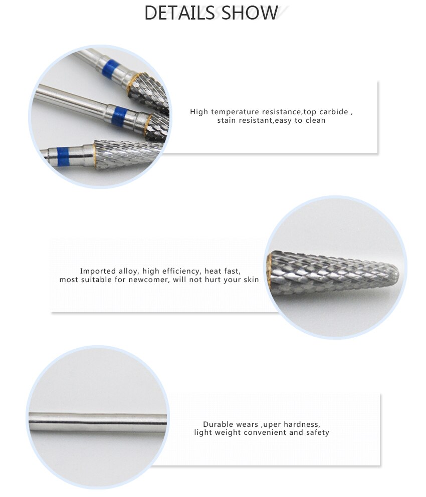 Nail Drill Bit Carbide Milling Cutters Nail Art Tool for Electric Manicure Nail Drill Machine Nails Accessories Remove gel tools