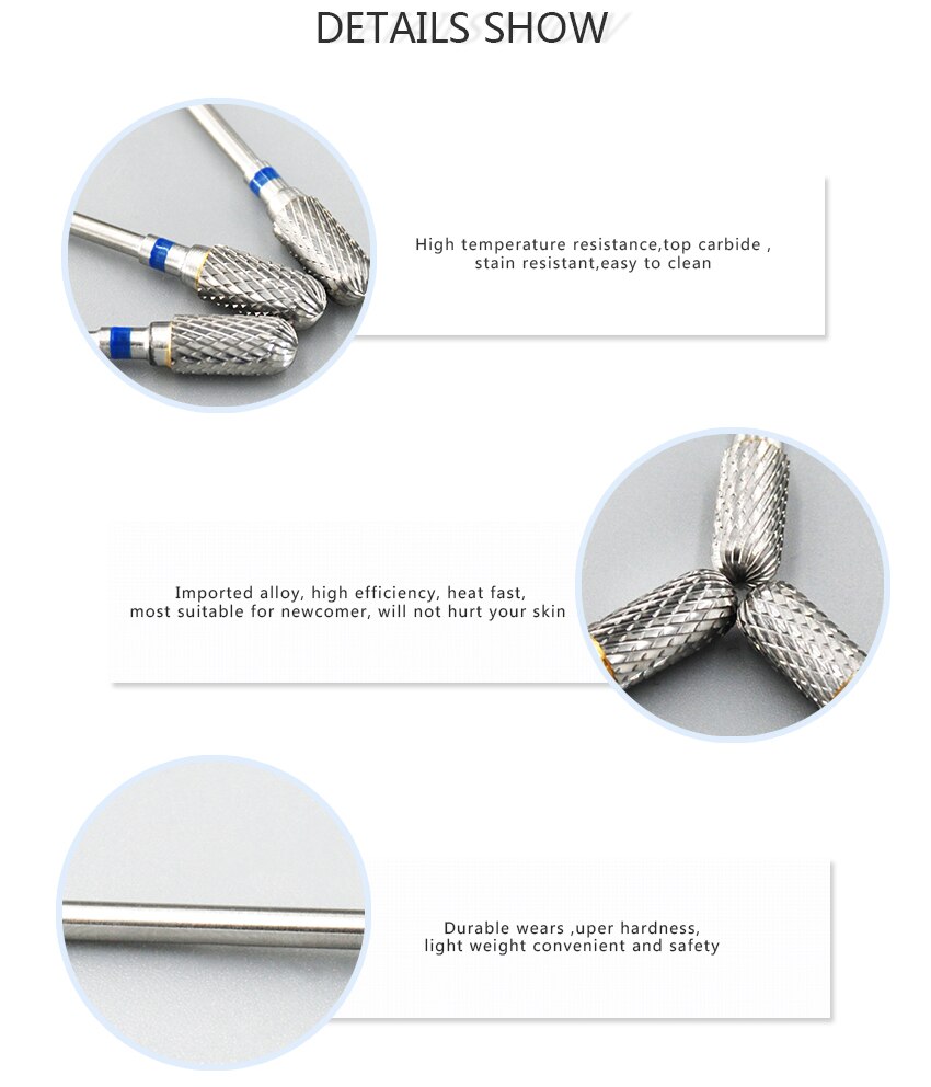 Nail Drill Bit Carbide Milling Cutters Nail Art Tool for Electric Manicure Nail Drill Machine Nails Accessories Remove gel tools