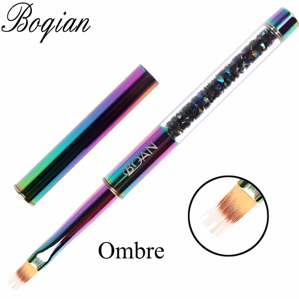 BQAN Rainbow Nail Brush Gel Brush For Manicure Acrylic UV Gel Extension Pen For Nail Polish Painting Drawing Brush Paint Tools