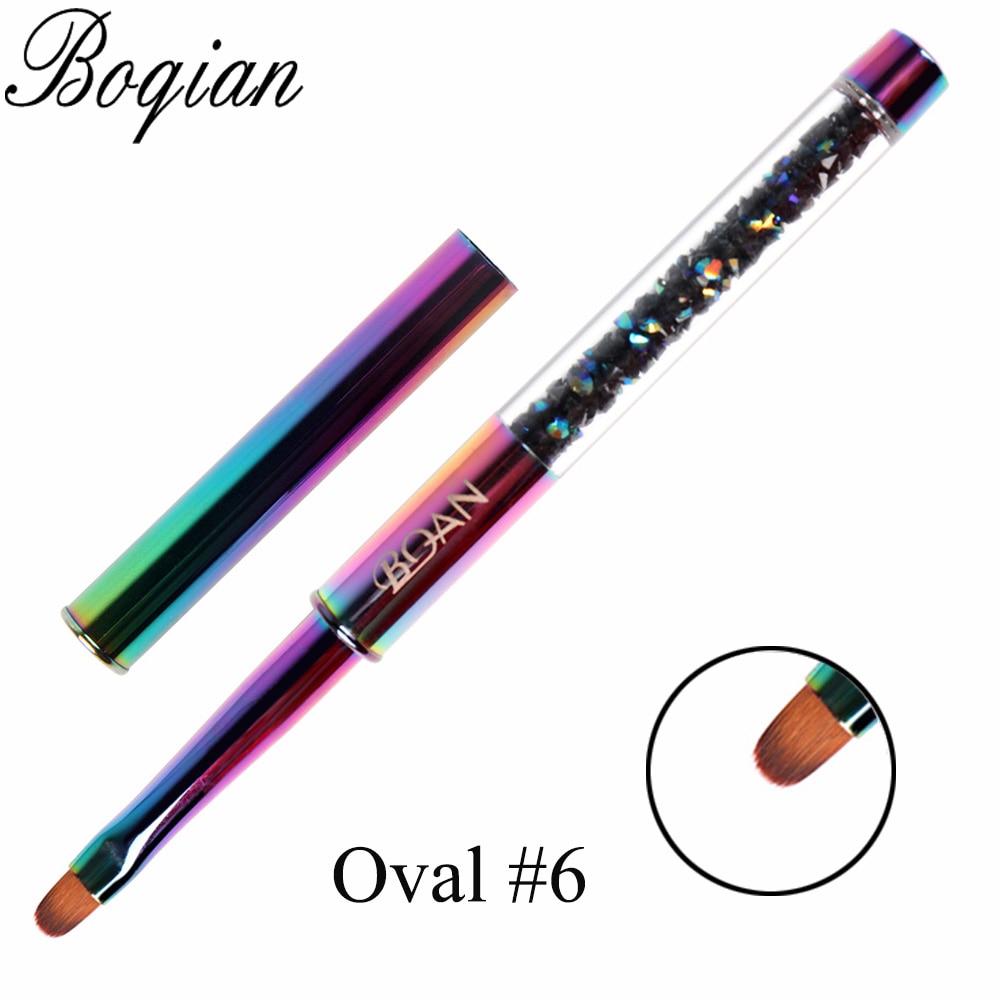 BQAN Rainbow Nail Brush Gel Brush For Manicure Acrylic UV Gel Extension Pen For Nail Polish Painting Drawing Brush Paint Tools