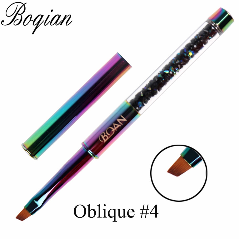 BQAN Rainbow Nail Brush Gel Brush For Manicure Acrylic UV Gel Extension Pen For Nail Polish Painting Drawing Brush Paint Tools