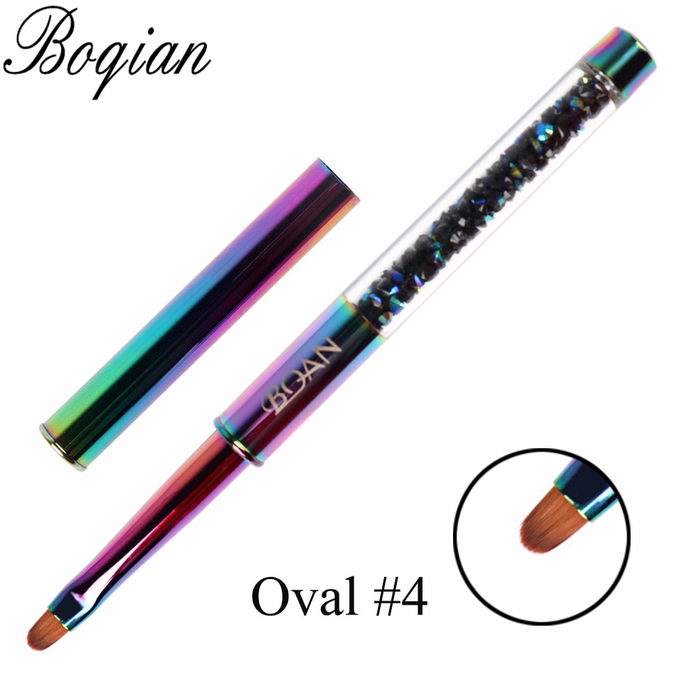 BQAN Rainbow Nail Brush Gel Brush For Manicure Acrylic UV Gel Extension Pen For Nail Polish Painting Drawing Brush Paint Tools