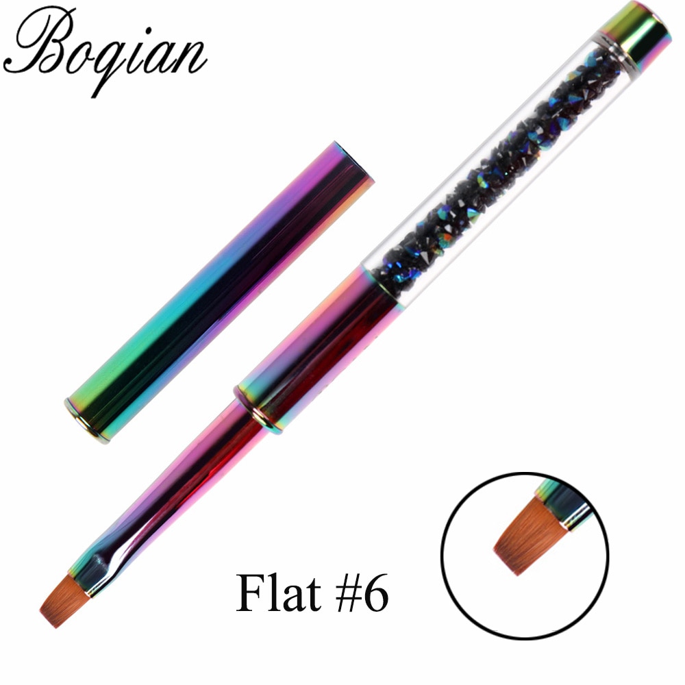 BQAN Rainbow Nail Brush Gel Brush For Manicure Acrylic UV Gel Extension Pen For Nail Polish Painting Drawing Brush Paint Tools