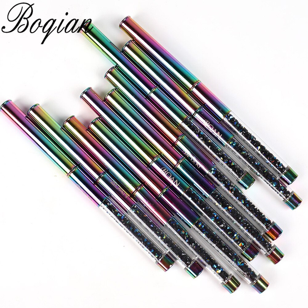 BQAN Rainbow Nail Brush Gel Brush For Manicure Acrylic UV Gel Extension Pen For Nail Polish Painting Drawing Brush Paint Tools