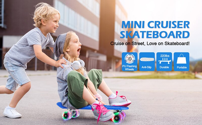 Jusenda 22inch Fish Board Mini Cruiser Skateboard Children Scooter Longboard Skate Boards Retro Penny Board Wheel Truck Bearings Jusenda 22inch Fish Board Mini Cruiser Skateboard Children Scooter Longboard Skate Boards Retro Penny Board Wheel Truck Bearings