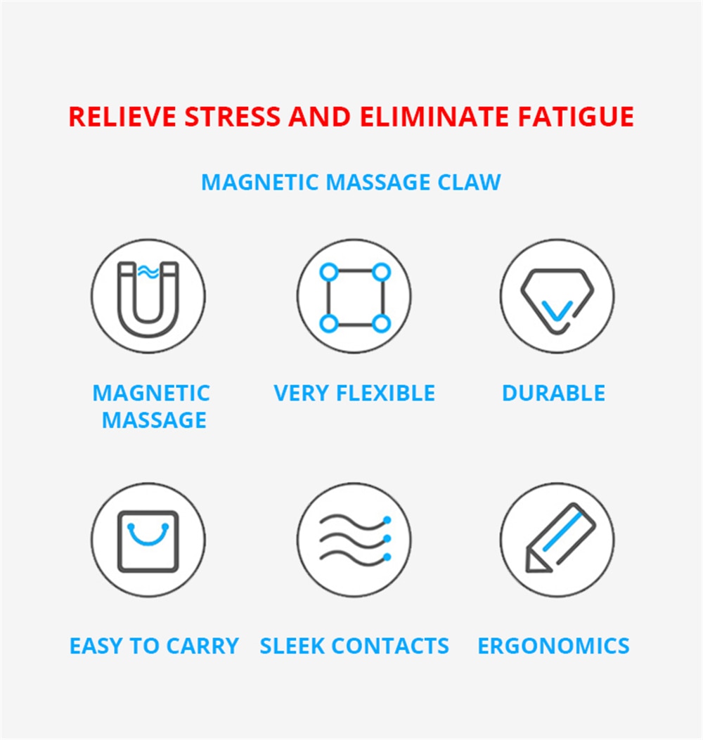 Head Scalp Massager Comb Neck Massage Roller Octopus Claws Magnetic Ball Relax SPA Hair Care for Hair Growth Stress Relief Rest