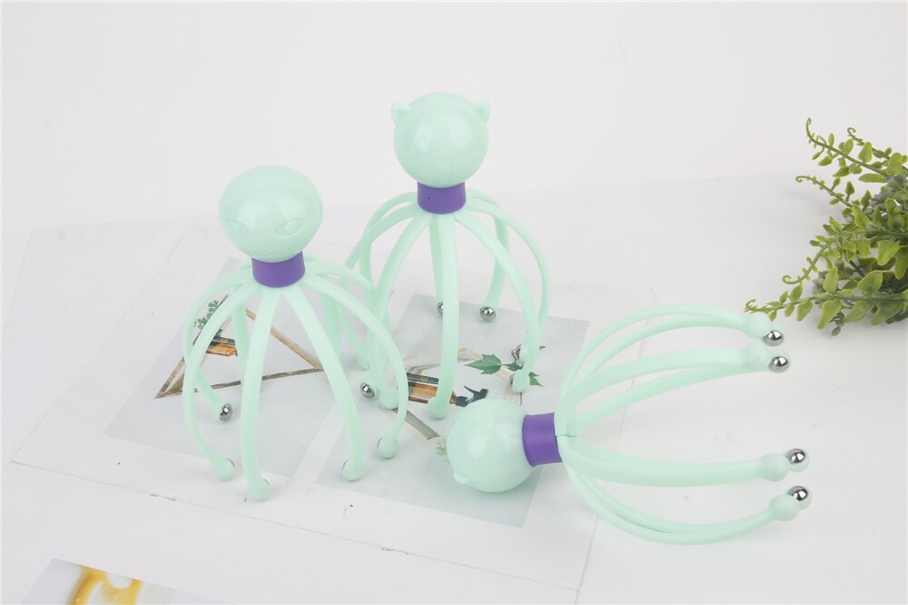 Head Scalp Massager Comb Neck Massage Roller Octopus Claws Magnetic Ball Relax SPA Hair Care for Hair Growth Stress Relief Rest