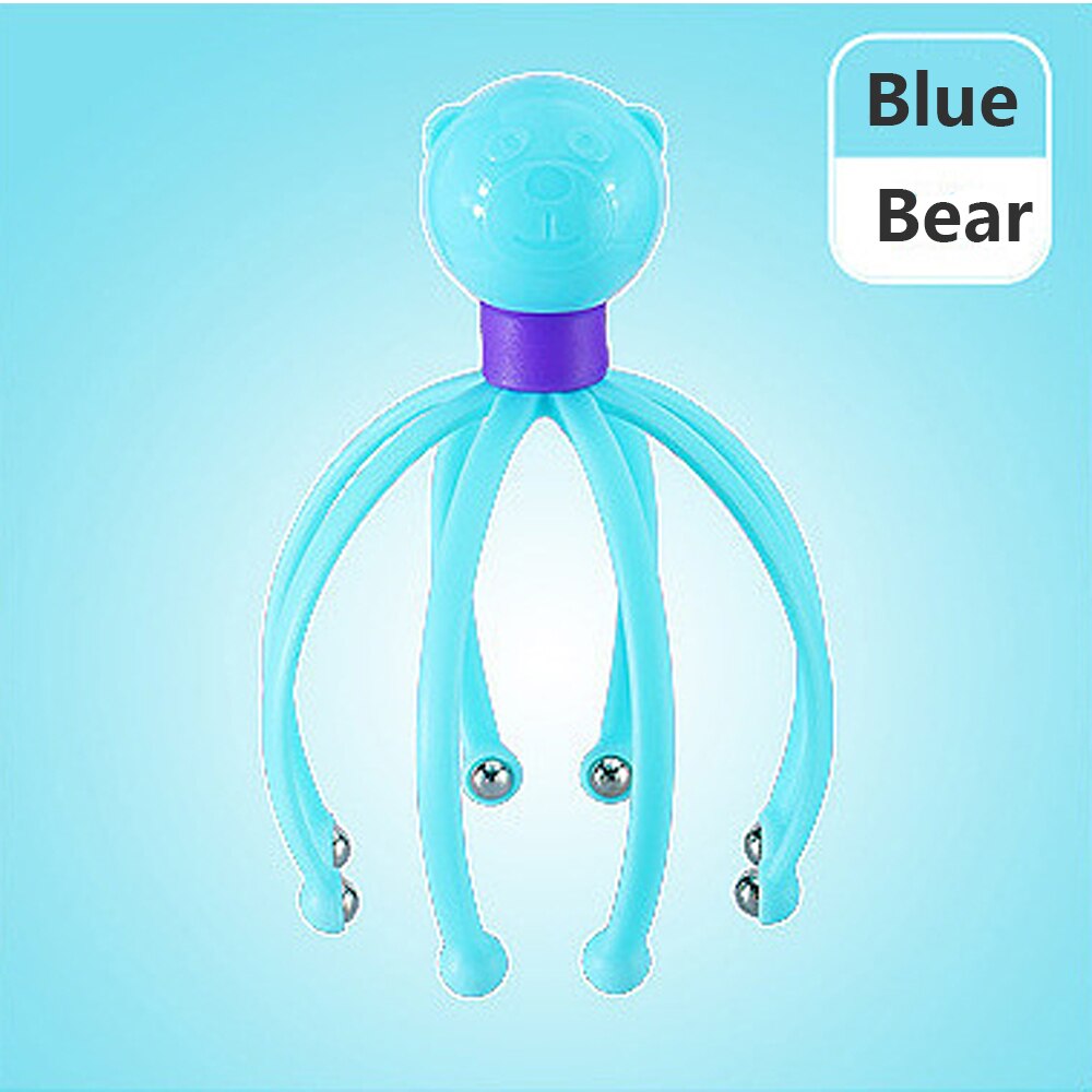 Head Scalp Massager Comb Neck Massage Roller Octopus Claws Magnetic Ball Relax SPA Hair Care for Hair Growth Stress Relief Rest