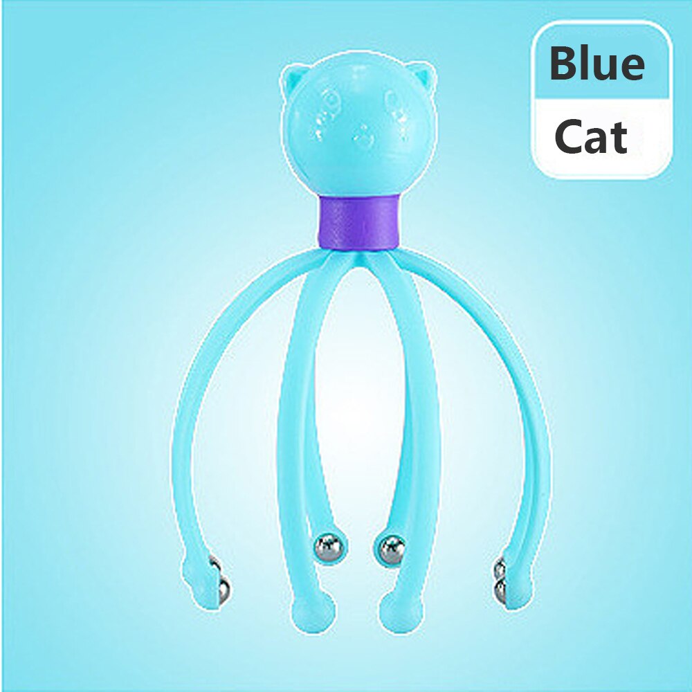 Head Scalp Massager Comb Neck Massage Roller Octopus Claws Magnetic Ball Relax SPA Hair Care for Hair Growth Stress Relief Rest