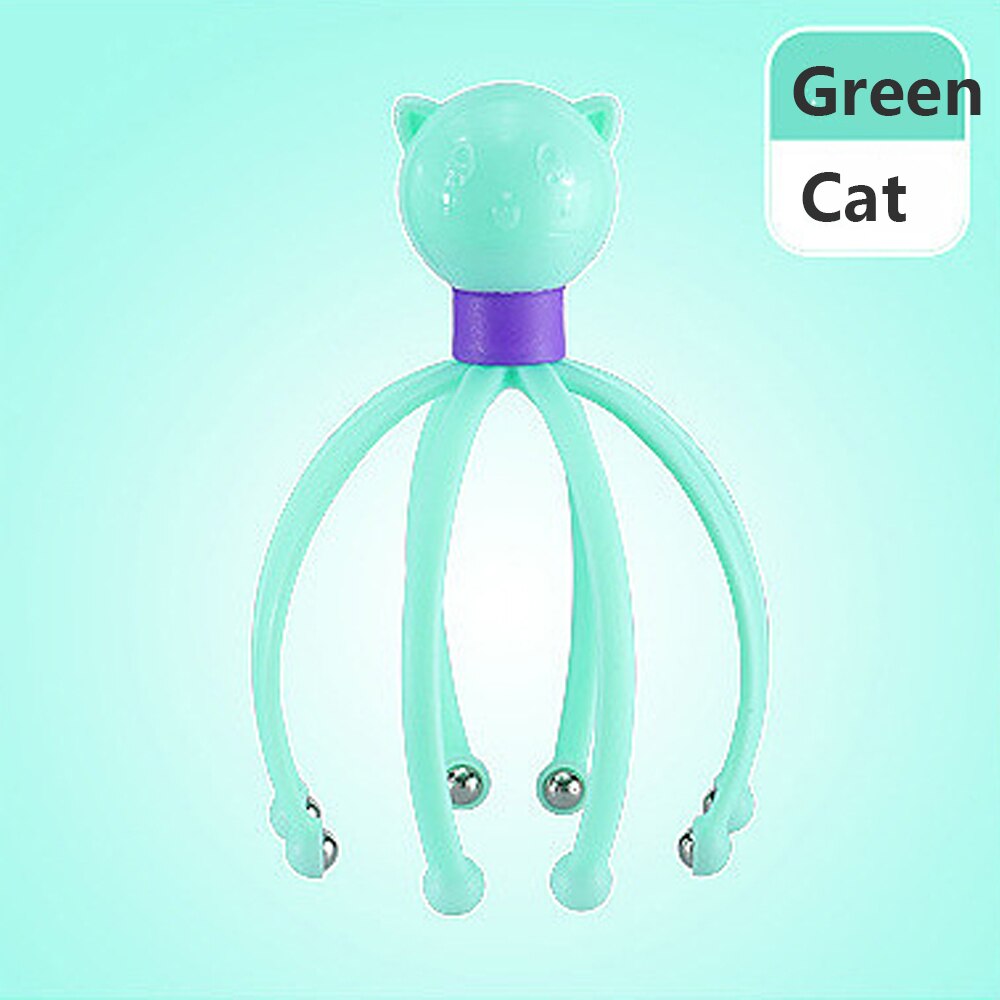 Head Scalp Massager Comb Neck Massage Roller Octopus Claws Magnetic Ball Relax SPA Hair Care for Hair Growth Stress Relief Rest