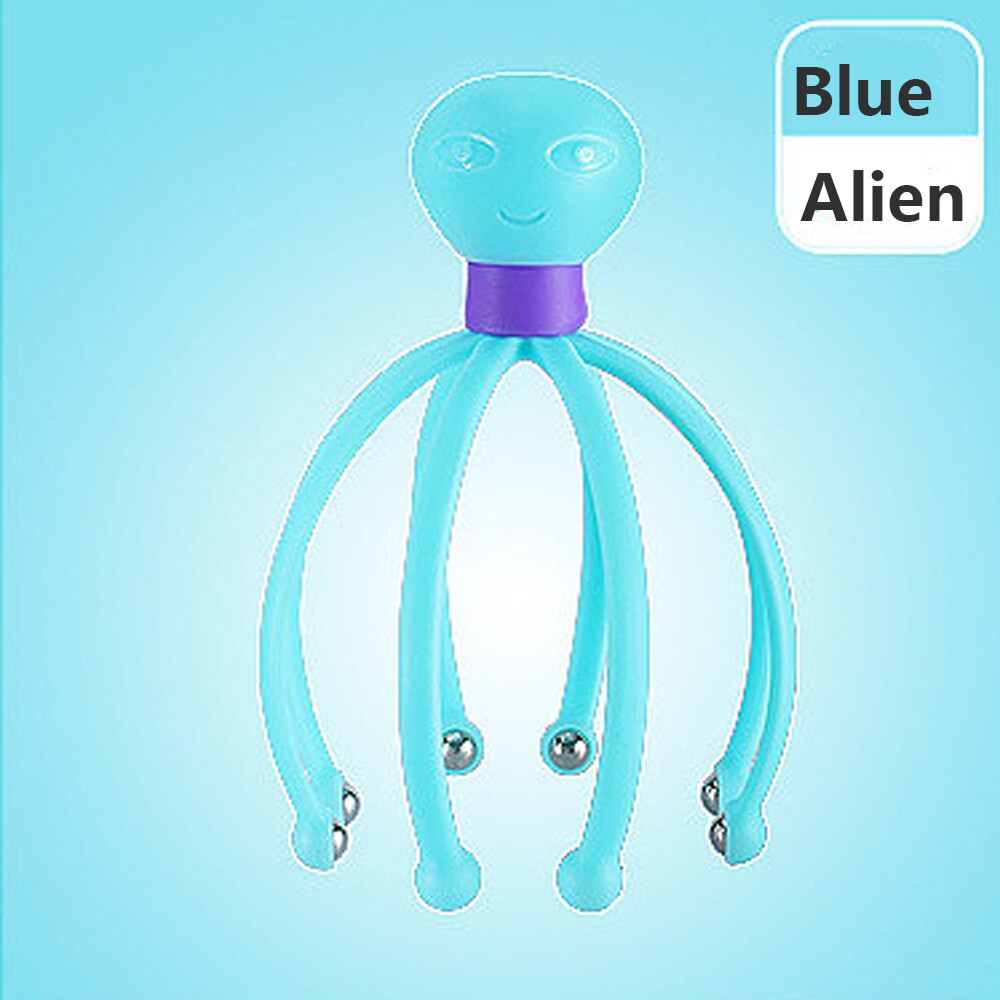 Head Scalp Massager Comb Neck Massage Roller Octopus Claws Magnetic Ball Relax SPA Hair Care for Hair Growth Stress Relief Rest