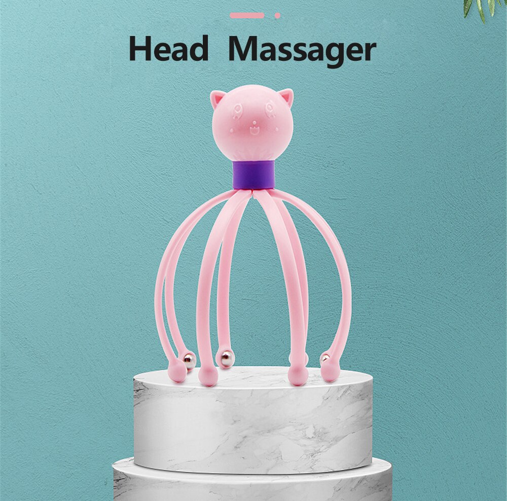Head Scalp Massager Comb Neck Massage Roller Octopus Claws Magnetic Ball Relax SPA Hair Care for Hair Growth Stress Relief Rest