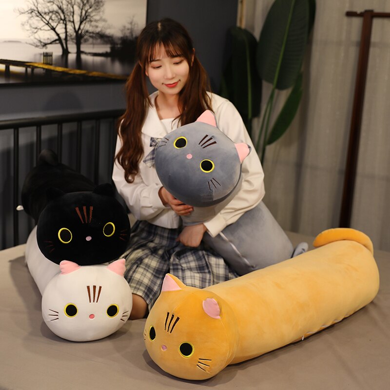 Cartoon Soft Cat Plush Toy Children's Toy Sofa Pillow Cushion Kawaii Padded Toy Gift Children's Room Decoration