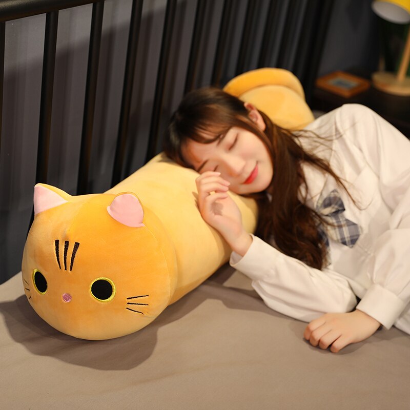 Cartoon Soft Cat Plush Toy Children's Toy Sofa Pillow Cushion Kawaii Padded Toy Gift Children's Room Decoration