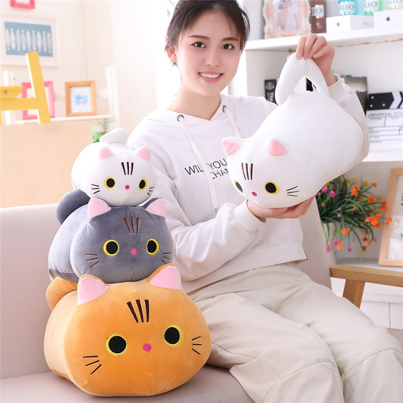 Cartoon Soft Cat Plush Toy Children's Toy Sofa Pillow Cushion Kawaii Padded Toy Gift Children's Room Decoration
