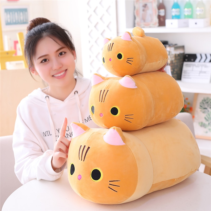 Cartoon Soft Cat Plush Toy Children's Toy Sofa Pillow Cushion Kawaii Padded Toy Gift Children's Room Decoration