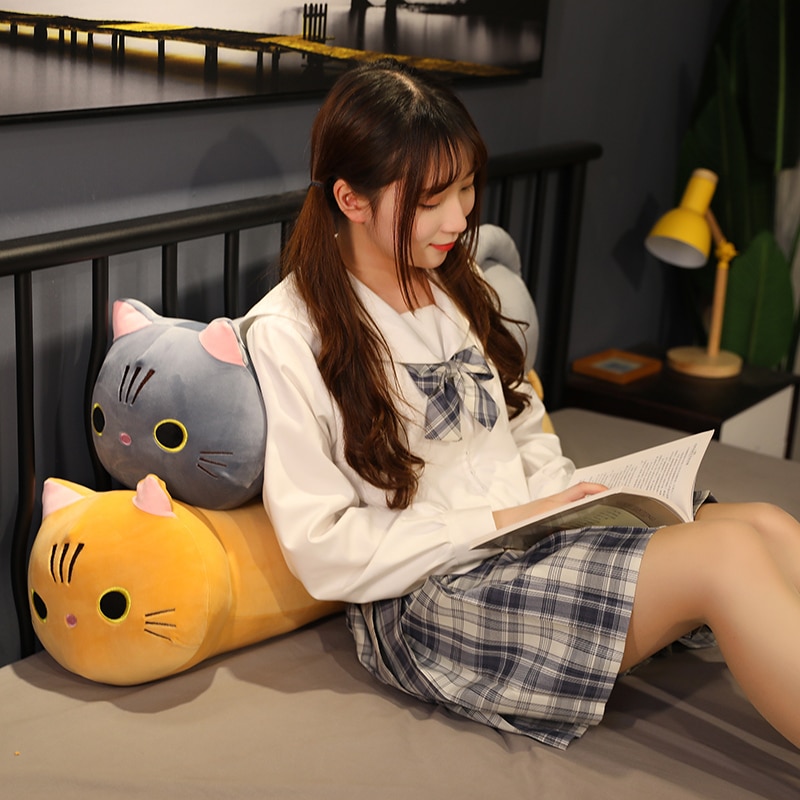 Cartoon Soft Cat Plush Toy Children's Toy Sofa Pillow Cushion Kawaii Padded Toy Gift Children's Room Decoration