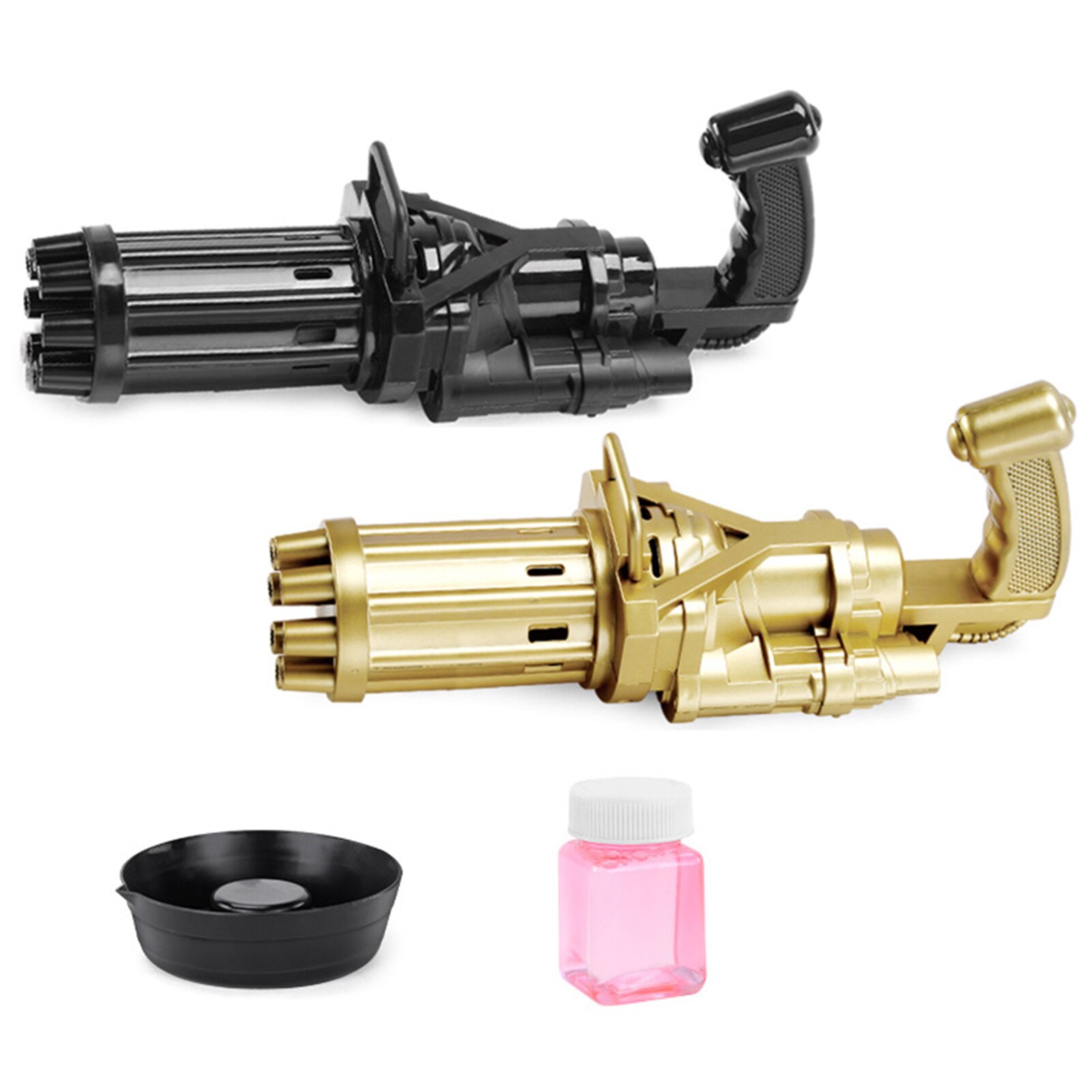 Electric Bubble Machine Black Gold Gold Gatling Bubble Gun Children Automatic Bubble Blowing Toy Gun Fan Combo Function