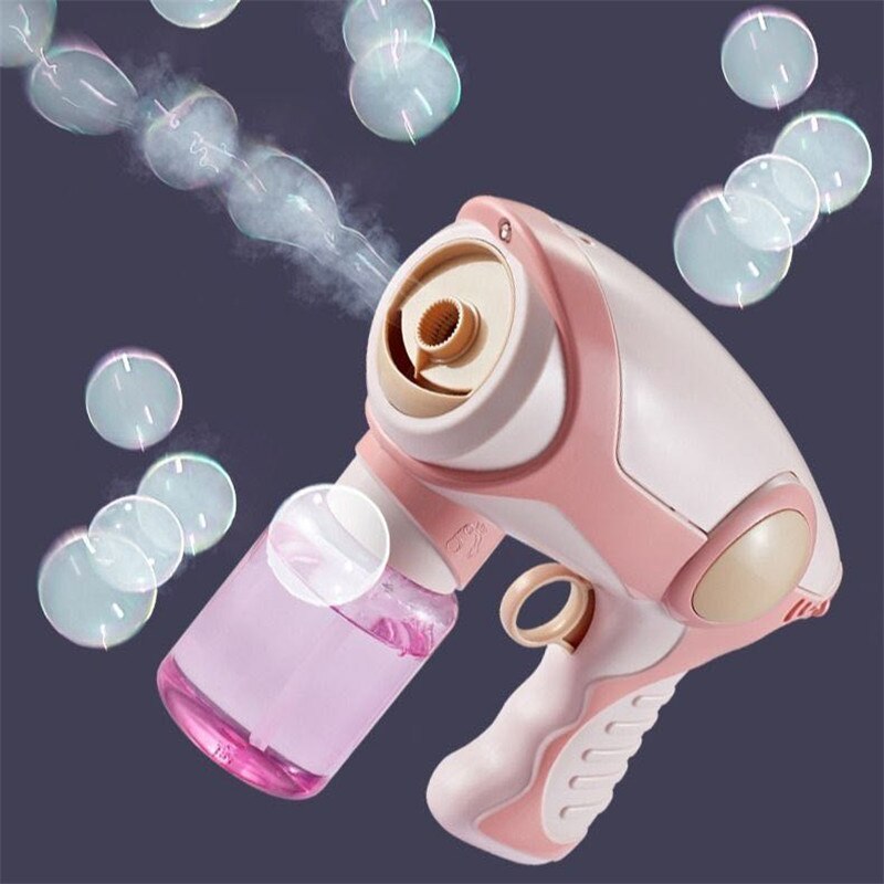2020 New Summer Smoke Magic Bubble Machine Electric Automatic Bubble Blower Maker Gun Kids Outdoor Toys Birthday Gift