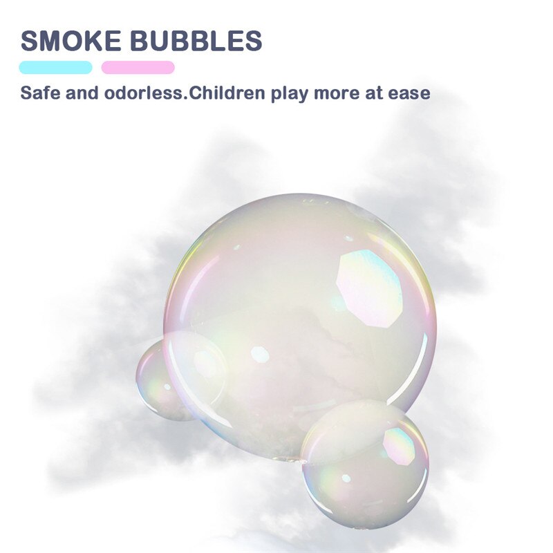 2020 New Summer Smoke Magic Bubble Machine Electric Automatic Bubble Blower Maker Gun Kids Outdoor Toys Birthday Gift