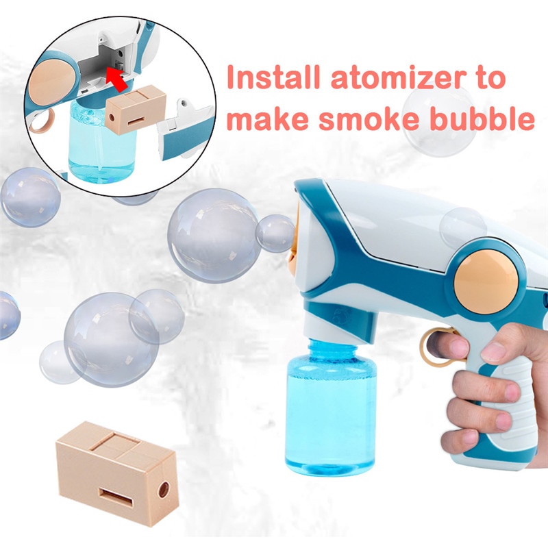 2020 New Summer Smoke Magic Bubble Machine Electric Automatic Bubble Blower Maker Gun Kids Outdoor Toys Birthday Gift