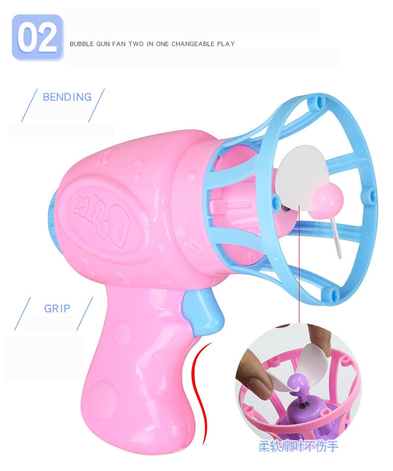 Summer Funny Magic Bubble Blower Machine Electric Automatic Bubble Maker Gun with Mini Fan Kids Outdoor Toys Wedding Supplies