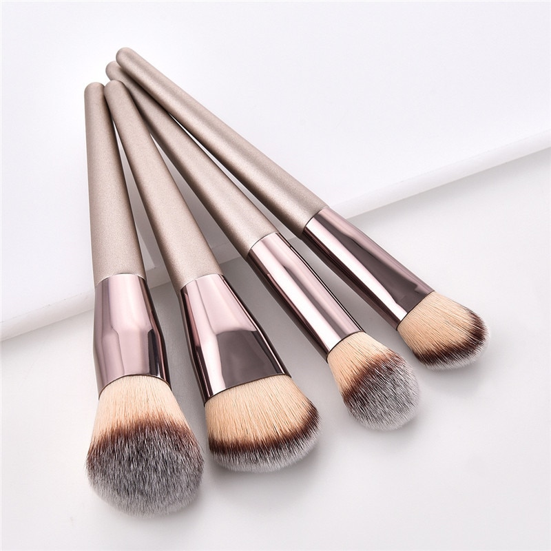 4/10pcs Champagne makeup brushes set for cosmetic foundation powder blush eyeshadow kabuki blending make up brush beauty tool 4/10pcs Champagne makeup brushes set for cosmetic foundation powder blush eyeshadow kabuki blending make up brush beauty tool