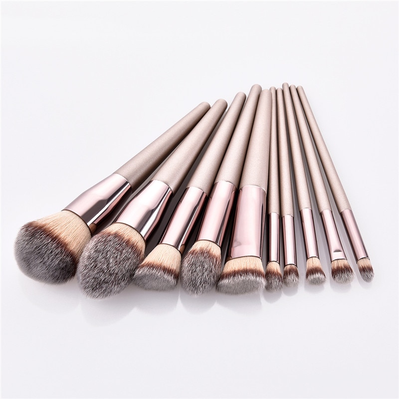 4/10pcs Champagne makeup brushes set for cosmetic foundation powder blush eyeshadow kabuki blending make up brush beauty tool 4/10pcs Champagne makeup brushes set for cosmetic foundation powder blush eyeshadow kabuki blending make up brush beauty tool