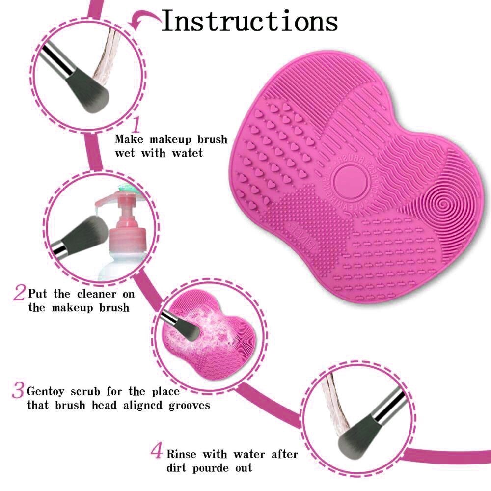 Silicone Makeup Brush Cleaner Foundation Makeup Brush Scrubber Board Pad Make Up Washing Brush Gel Cleaning Mat Hand Tool