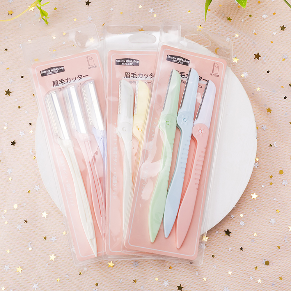 10pcs Eyebrow Trimmer Portable Eyebrow Razor Shaver Eye Brow Shaper Face Razor Facial Hair Remover for Women Beauty Makeup Tools