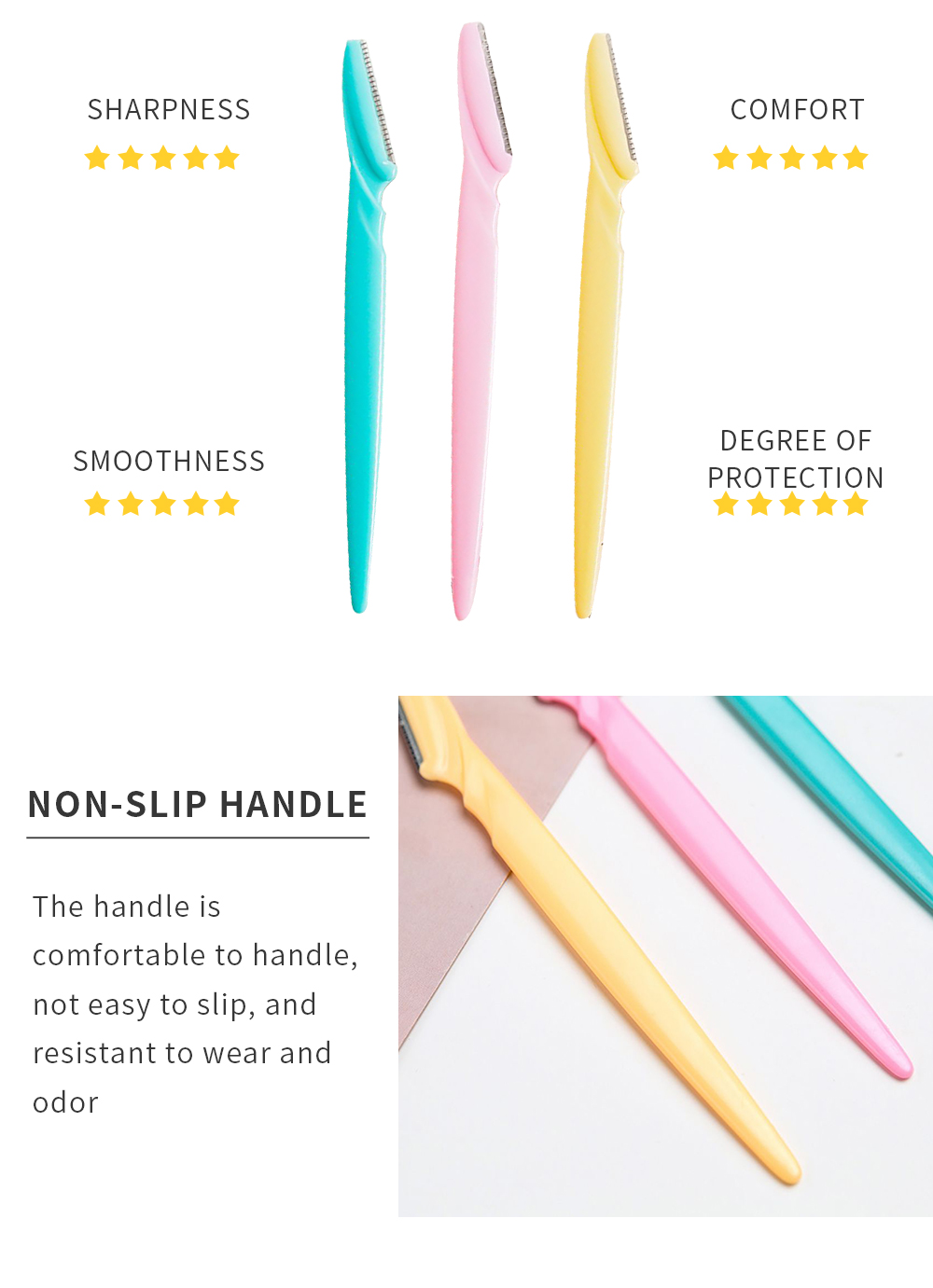 10pcs Eyebrow Trimmer Portable Eyebrow Razor Shaver Eye Brow Shaper Face Razor Facial Hair Remover for Women Beauty Makeup Tools