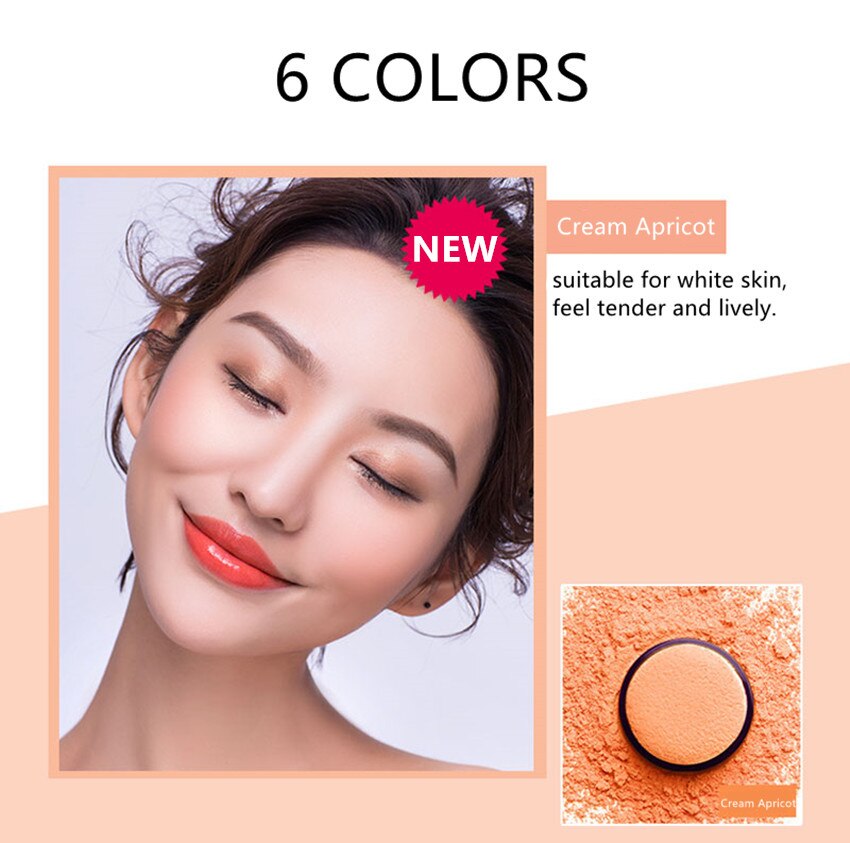ILISYA Soft Face Blusher Powder Cheek Rouge Nourishing Nude Makeup Brightening Complexion Repair