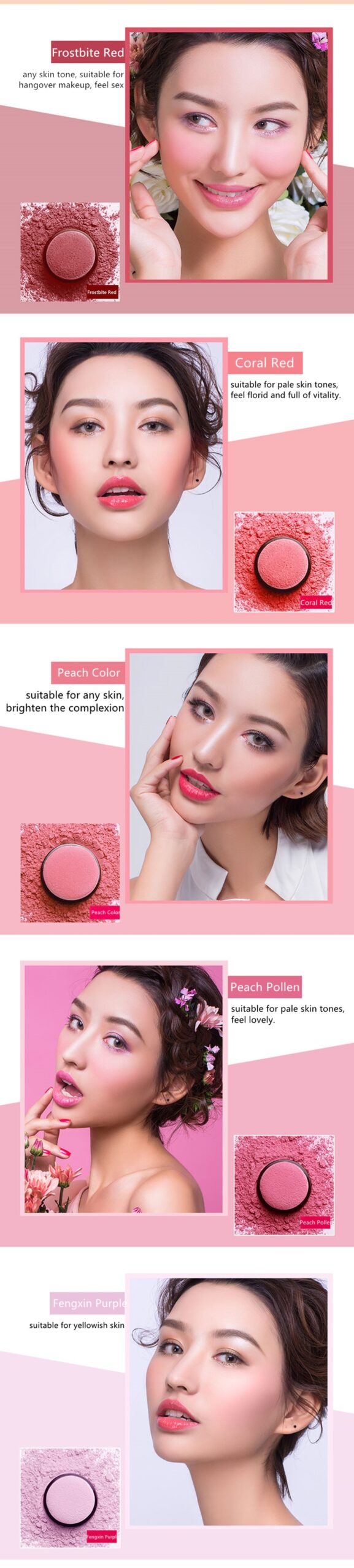 ILISYA Soft Face Blusher Powder Cheek Rouge Nourishing Nude Makeup Brightening Complexion Repair