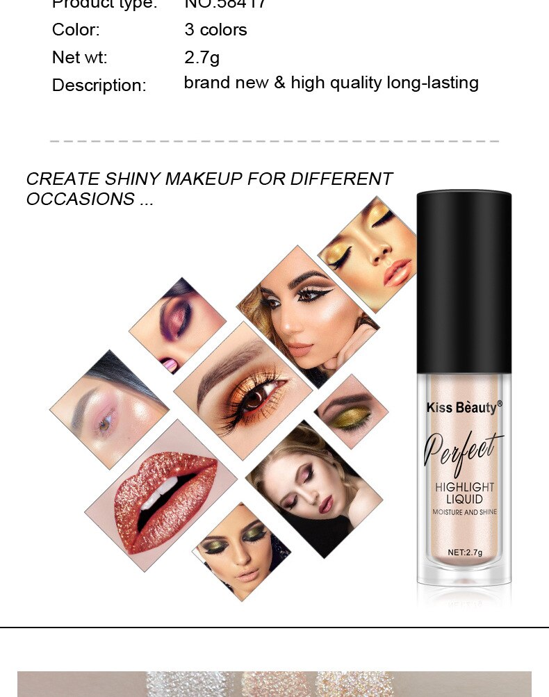 Makeup Highlighter Face Brightener High-light lying silkworm brightening Eye shadow liquid foundation concealer lasting