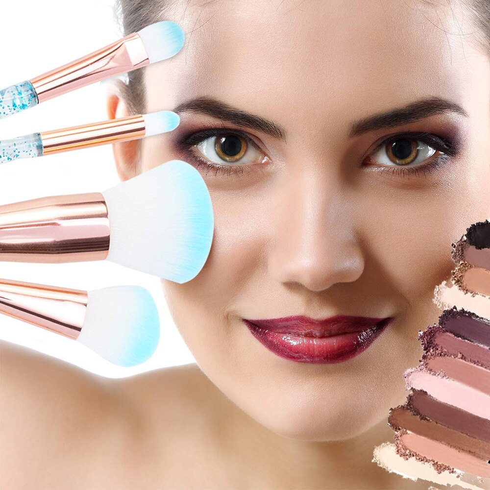 10pcs/set Unicorn Makeup Brushes Set Blue Foundation Powder Cosmetics Blush Eyeshadow Women Beauty Glitter Make Up Brush Tools